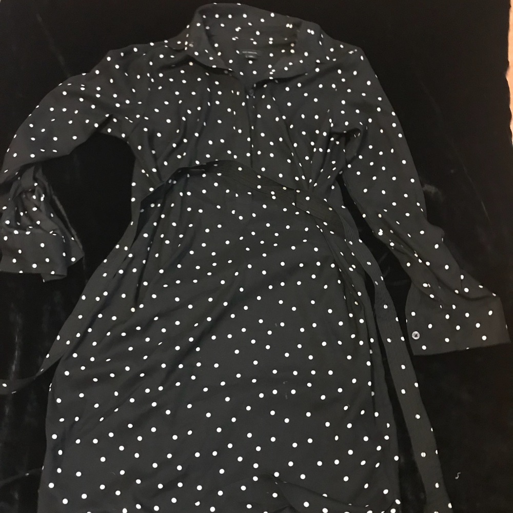 Ann Taylor Polka dot slouchy fitting shirt dress